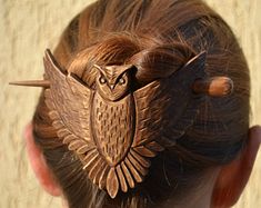 womens girlfriend gift clothing gift, gift for her Wood Owl Hair Barrette Harry Potter Hedwig Owl Hair Pin Stick, game of thrones, Christmas Butterfly Shawl, Leather Hair Accessories, Geometric Hair, Harry Potter Hedwig, Autumn Hair, Geometric Hair Clip, Christmas Hair Accessories, Wood Owls, Laser Ideas