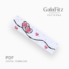 a ribbon with hearts on it and the text galafiz patterns