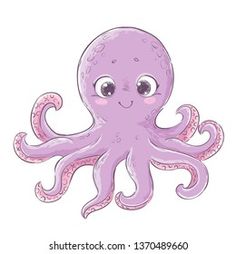 an octopus with big eyes on a white background