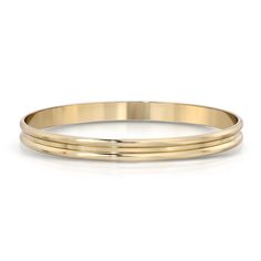 Material: BrassPlating options: 14K Gold + Ecoat or Rhodium (silver) + EcoatMeasures 2.63 inch inner diameter1/4" wide bangle with 2 domes Handcrafted in the US Gold Tarnish-resistant Round Bangle, Gold Double Band Formal Bands, Gold Double Band For Formal Occasions, Modern Tarnish Resistant Bangle For Anniversary, Gold Double Band Jewelry With Polished Finish, Silver 14k Gold Round Bangle, Silver Bangle In 14k Gold, Gold Double Band Bracelet For Formal Occasions, Gold Double Band Bracelets For Formal Occasions