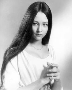 black and white photograph of a woman with long hair