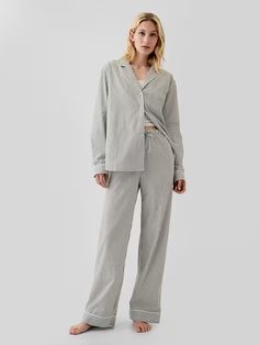 Poplin PJ Pants | Gap Gap Cotton Bottoms For Daywear, Gap Relaxed Fit Sleepwear For Pajama Party, Gap Relaxed Fit Sleepwear, Cotton Wide Leg Sleepwear For Pajama Party, Gap Relaxed Fit Cotton Pants, Cotton Sleepwear By Gap, Casual Gap Sleepwear For Lounging, Gap Cotton Sleepwear For Pajama Party, Casual Cotton Sleepwear By Gap