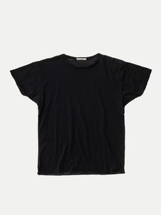 Solid crew neck t-shirt with relaxed fit made in slubby, organic cotton jersey. Finished with roll up hems at sleeve and bottom. Under Armour Sweatshirts, Jeans T Shirt, Nudie Jeans, Denim Branding, Roll Up Sleeves, Basic Shirts, Under Armour Women, Basic T Shirt, Roll Up