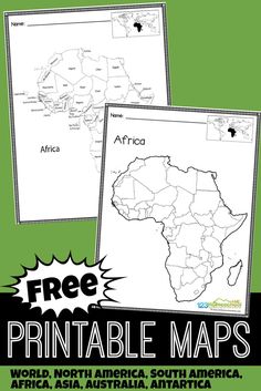 free printable maps for kids to help them learn how to draw the world map