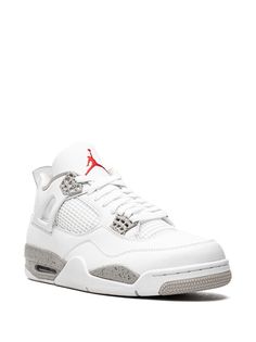 Jordan Air Jordan 4 Retro "White Oreo" Sneakers - Farfetch Yeezy 750, Jordan 4s, Monochrome Design, Jordan Air, White Wings, Jordan 4 Retro, Air Jordan 4, Cute Nikes, Air Jordan 4 Retro