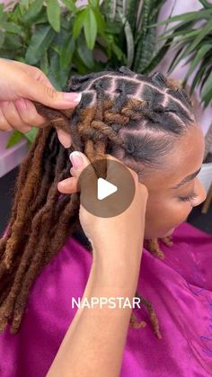 Bridesmaid With Locs, Nappstar Locs Styles, Loc Styles Without Retwist, Braided Loc Updo, Braid Dreadlocks, Haircuts For Frizzy Hair, French Braid Styles