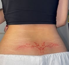 Trampstamps Tattoo Words, Back Lower Tattoo, Lower Back Tattoos Butterfly, Cool Tramp Stamps, Bottom Back Tattoo, Abdomen Tattoos Women, Lower Back Butterfly Tattoo, Back Tattoo Lower, Starry Tattoo