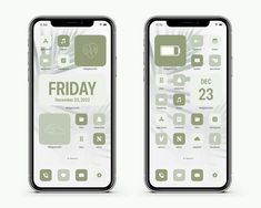 two iphones with the text friday on them