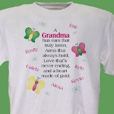 Gifts For Nana, Granny Shirts, Silhouette Cameo Vinyl, Personalized Grandma, Grandma Shirts, Nana Gifts, Grandma And Grandpa, Homemade Christmas Gifts, Grandparents Day