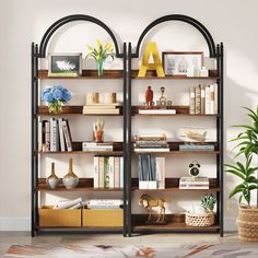 a bookshelf with many different items on it