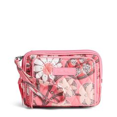 Measurements: 6" W X 4" H X 1 ½" D With 6" Removable Wrist Strap Plus A 52" Removable, Adjustable Shoulder Strap. Never Used, Minor Signs Of Handling. *Ribbon Pull Has Staining. Blush Pink Color, Card Organizer, The Square, Vera Bradley Bags, Wrist Strap, Card Wallet, 4 H, Vera Bradley, Pink Color