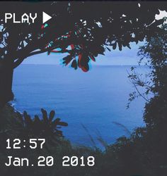 an image of the ocean and trees with text that reads play 12 05am jan 20 2018