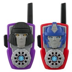 two children's toy walkie talkies are shown