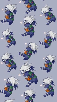 an image of a cartoon character with white hair and blue eyes, in various poses