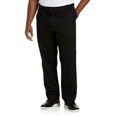 Big and Tall Essentials by DXL Men's Flat-Front Twill Pants, Black, 58W X 28L - This versatile pant will take you from work to weekend in classic style and true comfort. They're designed in a relaxed fit that's properly proportioned for the big and tall guy, and crafted of soft, breathable cotton. Pair them with a button-down shirt or a polo for work or dress them down with a tee on more casual days. The options are endless! 100% cotton. Features include a Relaxed Fit, flat front, belt loops, zi Athletic Build, Fun Pants, Twill Pants, Men's Apparel, Tall Guys, Mens Big And Tall, Big & Tall, Big And Tall, Pants Black