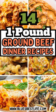 A collection of recipes made with 1 pound of ground beef. Main Dishes With Hamburger Meat, Half A Pound Of Ground Beef Recipes, Ground Beef Recipes Stove Top, Ground Beef Recipes Casserole, Hamburger Meat Recipes Ground, Ground Beef Casseroles, Pasta With Ground Beef, Ground Beef Dinner Recipes, Beef Dinner Recipes