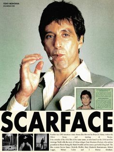 Al Pacino Scarface Poster Al Pacino Wallpaper, Scarface Movie Poster, Poster Reference, Spiderman Stickers, Michael Jordan Quotes, Jordan Quotes