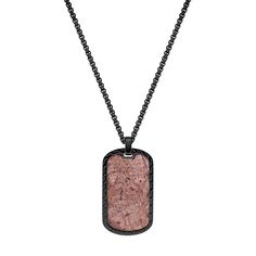 Add a touch of style to his look with this men's LYNX stainless steel & wood dog tag pendant necklace. Click on this JEWELRY & WATCHES GUIDE to learn about fit, styles, materials and more! Add a touch of style to his look with this men's LYNX stainless steel & wood dog tag pendant necklace. Click on this JEWELRY & WATCHES GUIDE to learn about fit, styles, materials and more! FEATURES Pendant size: 1.51" x 0.78" Chain length: 24 in. Chain type: box Clasp: lobster-claw Nickel safe Metal: stainless Wood Dog, Lynx, Stainless Steel Material, Chain Lengths, Dog Tags, Jewelry Watches, Jewelry Necklace Pendant, Plating, Stainless Steel