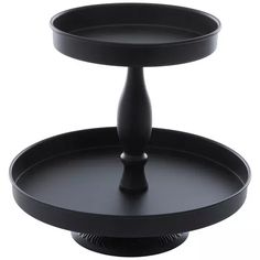 two tiered trays with black handles