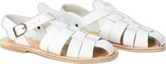 Summer White Sandals With Stitched Sole, White Sandals With Stitched Sole For Summer, White Sandals With Stitched Sole For Spring, Casual White Sandals With Stitched Sole, Leather Fisherman Sandals, Flat Leather Sandals, White Leather Sandals, Fisherman Sandals, Sandals Flat