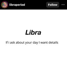 an iphone screen with the words libra on it's left side and in red