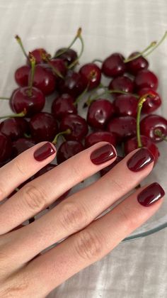 Markere Copic, Wine Nails, Cherry Nails, Casual Nails, Red Nail Polish, Red Nail, Funky Nails, Chic Nails, Nail Arts