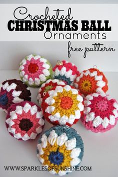 crocheted christmas ball ornaments with text overlay that reads, crocheted christmas ball ornaments free pattern