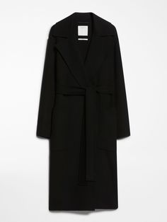 Find MAX MARA Belted Coat on Editorialist. Coat in double-sided pure-wool drap, with generous lapel collar. Double-breasted wraparound construction, with a wide belt that defines the silhouette. Oversized patch pockets on the sides and a centre-back vent complete the garment. Hand sewn. Formal Wool Coat With Self Belt, Wool Coat With Self Belt For Workwear, Belted Wool Coat With Lapel Collar For Work, Formal Wool Coat With Belted Cuffs And Lapel Collar, Elegant Black Outerwear With Self Belt, Modern Belted Wool Coat For Work, Chic Formal Wool Coat With Belted Cuffs, Formal Wool Coat With Belted Cuffs, Elegant Belted Wool Coat With Shawl Collar