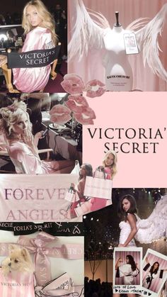 victoria's secret photoshopped into pink and white with angel wings on it