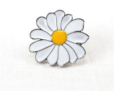 "Get 15% off your order when you buy 2 items :) White Daisy Flower Pin for Women, Tie Tack Pin Brooch, White Flower Brooch Floral gift for Mothers Day Gift The lovely white enamel pin. Make someone smile. The pin is in perfect condition, clean, shiny enamel. The size is 28mm = 1 1/8\" More Fun Exciting Vintage Treasures here: http://www.etsy.com/shop/atVintage" White Daisy Flower, Tie Tack Pin, Women Tie, Floral Pins, White Daisy, Tie Tack, Simple White, Flower Pins, Floral Gifts