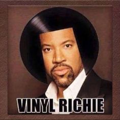 an image of a man wearing a black hat with the words vinyl richie on it