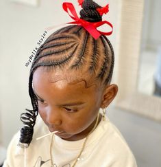 Kids Braided Bun Hairstyles Black, Toddler Braided Ponytail, Braided Buns For Black Hair Kids, Toddler Knotless Braids, Braided Ponytail With Bangs, Kids Braided Ponytail, Beaded Hairstyles, Toddler Braid Styles, Girls Cornrow Hairstyles