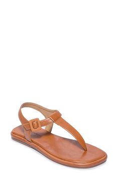 A thong strap enhances the fit of this lightly cushioned sandal. 1" heel Adjustable ankle strap with buckle closure Cushioned footbed Leather upper and lining/rubber sole Made in Brazil Classic T-strap Sandals With Buckle Closure, Classic T-strap Sandals For Beach, Classic T-strap Sandals For The Beach, Classic T-strap Sandals With Toe Loop, Classic T-strap Sandals With Cushioned Footbed, Classic T-strap Sandals With Toe Loop For Beach, Classic Adjustable T-strap Sandals, Classic T-strap Sandals With Removable Insole, Made In Brazil