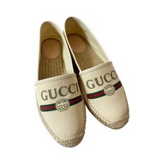 Description: New Gucci Web Graphic Print Espadrilles Include Dustbag and Box Size: 39.5 Condition: New Estimated Retail: $500 Details: Beige CanvasWeb AccentRounded ToesJutes Embellishments For more details on this item, please contact us on reeby bagson@gmail.com Vuitton Bag, Luxe Fashion, Bags Designer Fashion, Exclusive Bag, New Bag, Exclusive Designs, Fashion Statement, Graphic Prints, Luxury Bags