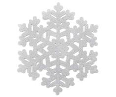 a snowflake is shown in white on a white background, it looks like an ornament