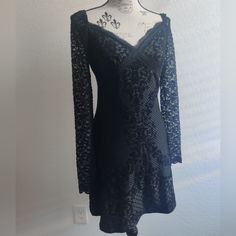 Brand New With Tags Cider Whimsigoth Witchy Fairycore Grunge Lace Damask 2-Tone Black Dress Size: S. Approx 15" P2p, 32" Length, 27.5" Arm Length Material: 95% Polyester, 5% Spandex Keywords: Long Sleeve, V-Neckline, Velvet, Black, Short, Whimsigoth, Witchy, Fairycore, Fairy Grunge, Lace, Damask, 2-Tone, Dark Feminine, Goth, Gothic, Fit And Flare, Lightweight, Elaborate Detail, Unique New To Poshmark? Arrive Here From A Search? Create An Account And Use The Code Krisclosetoasis To Get $10 Off Yo Fitted Witchy Dress With Lace Trim, Gothic Fitted Dress With Lace Trim, Gothic Long Sleeve Dresses With Lace Trim, Feminine Goth, Cider Dresses, Black Lace Trim Witchy Dress, Gothic Long Sleeve Lace Mini Dress, Fairycore Grunge, Fairycore Fairy