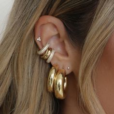 Willa Cuff Earring - Alexa Kelley Types Of Earring, Gold Ear Cuffs, Earring Cuffs, Ears Pierced, Cuff Earring, Types Of Earrings, Classy Jewelry, Jewelry Lookbook, Stacked Jewelry