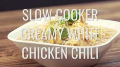 Crockpot White Chicken Chili (Contest Winning!) - The Chunky Chef Crockpot Hashbrowns, White Chicken Chili Crockpot, Chili Contest, Easy Dinner Desserts, Chicken Chilli, The Chunky Chef, Chicken Chili Crockpot, Chunky Chef, Crockpot White Chicken Chili