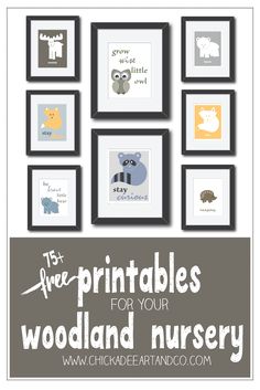 the printables for your woodland nursery wall art are easy to make and great for any child's room