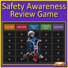 the safety awareness game for children with an image of a child on a tricycle