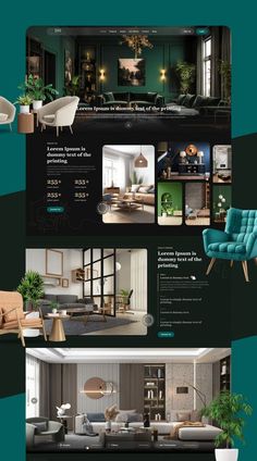 the interior design website is clean and modern