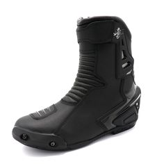 Description Chocho Motorbike boot is ideal for touring, motorcycle and scooter alike. The boot is constructed from leather/textile mix and feature double stitching through for durability, added protection at the ankles, toes, heels and shins, gear charge resistant anti-slip sole, zip and adjustment fastening straps. SECIFICATION: Leather outer shell Double stitched in stress areas Zip and adjustment fastening straps Breathable membrane Firm gripping sole Black Waterproof Biker Boots For Motorcycling, Black Biker Waterproof Boots For Motorcycling, Black Biker Style Waterproof Boots For Motorcycling, Breathable Black Leather Boots, Winter Moto Boots For Outdoor, Winter Outdoor Moto Boots, Black Motorcycle Boots With Reinforced Toe, Black Moto Boots For Motorcycling, Winter Moto Boots For Motorcycling