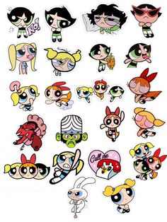 the powerpuff girls cartoon character stickers