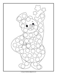 a teddy bear with polka dots on it