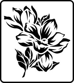 a black and white flower on a white background