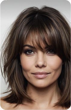 Mid Length Bob Thick Hair, Rambut Brunette, Haircuts For Medium Length Hair, Layered Haircuts For Medium Hair, Medium Layered Hair, Bangs With Medium Hair, Medium Short Hair, Shoulder Length Hair Cuts, Haircuts For Medium Hair