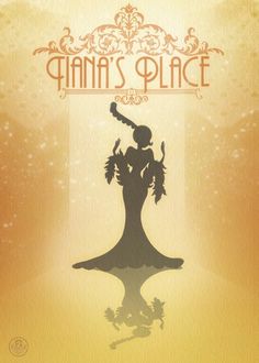 an image of a woman dancing in front of a mirror with the words shana's place on it