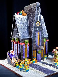 there is a christmas scene made out of legos