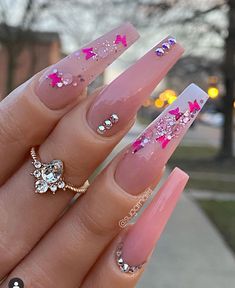 Cute Lavender Nails, Horror Nails, November Nails, Gold Glitter Nails, Fantasy Nails, Diy Acrylic Nails, Lavender Nails, Glamour Nails