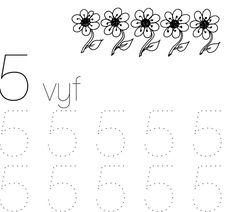 the number five with flowers on it is shown in this printable worksheet